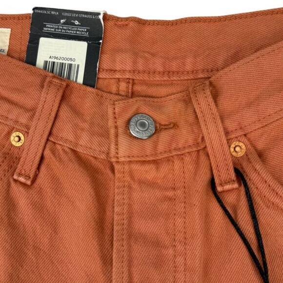 NWT LEVI'S 501 90's Women's Denim Shorts Size 24 Orange Garment Dye - Picture 4 of 7